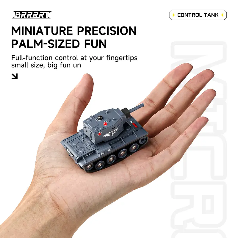 BRRRRT 1/64 Mini Bulldozer Toy, Remote Control Bulldozer with 8CH Full Function, Construction Vehicle Toy with Lights & Realistic Sounds, RC Toys for Boys and Girls Age 3+