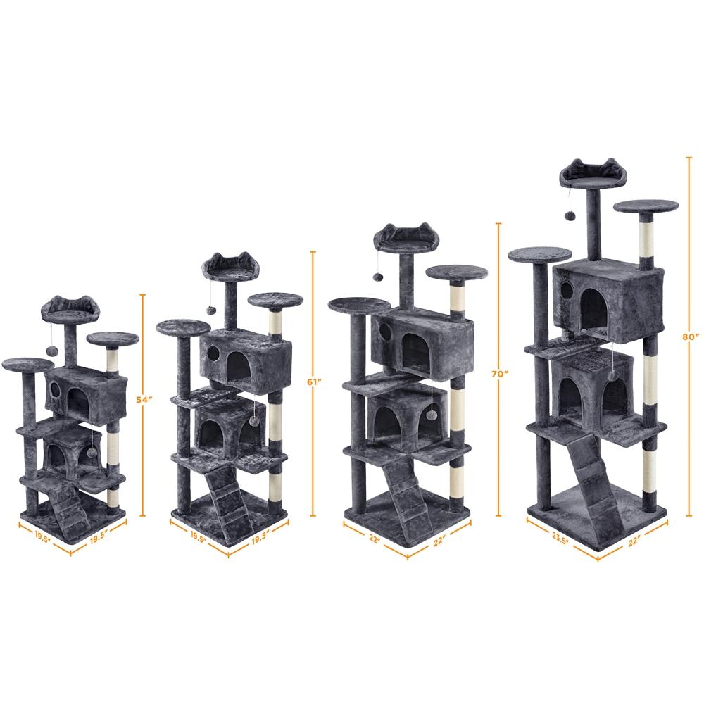 【All Size】Yaheetech 54″ Cat Tree Tower Condo Furniture Scratch Post for Kittens Pet House Play Cat Tower w/ 2 Condos & 2 Dangling Balls & 3 Scratching Posts Multilevel Indoor Cat Tree Tower for Kittens & Small/Medium Cats 【All Size】Yaheetech 54″ Cat Tree Tower Condo Furniture Scratch Post for Kittens Pet House Play Cat Tower w/ 2 Condos & 2 Dangling Balls & 3 Scratching Posts Multilevel Indoor Cat Tree Tower for Kittens & Small/Medium Cats