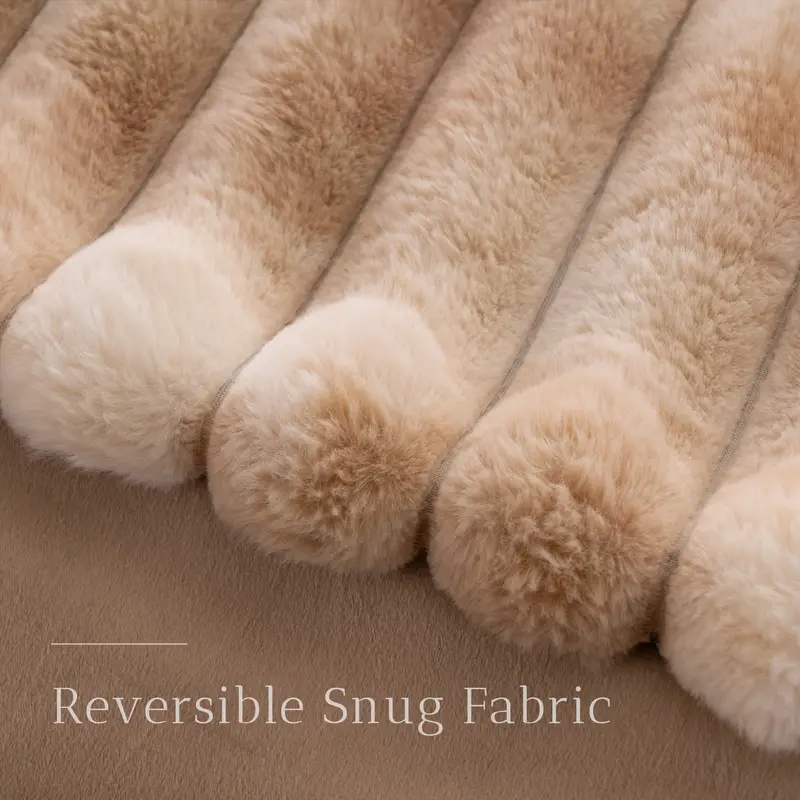 NLFZEK Faux Rabbit Fur Blanket – Ultra Soft Plush Throw for Sofa & Bed