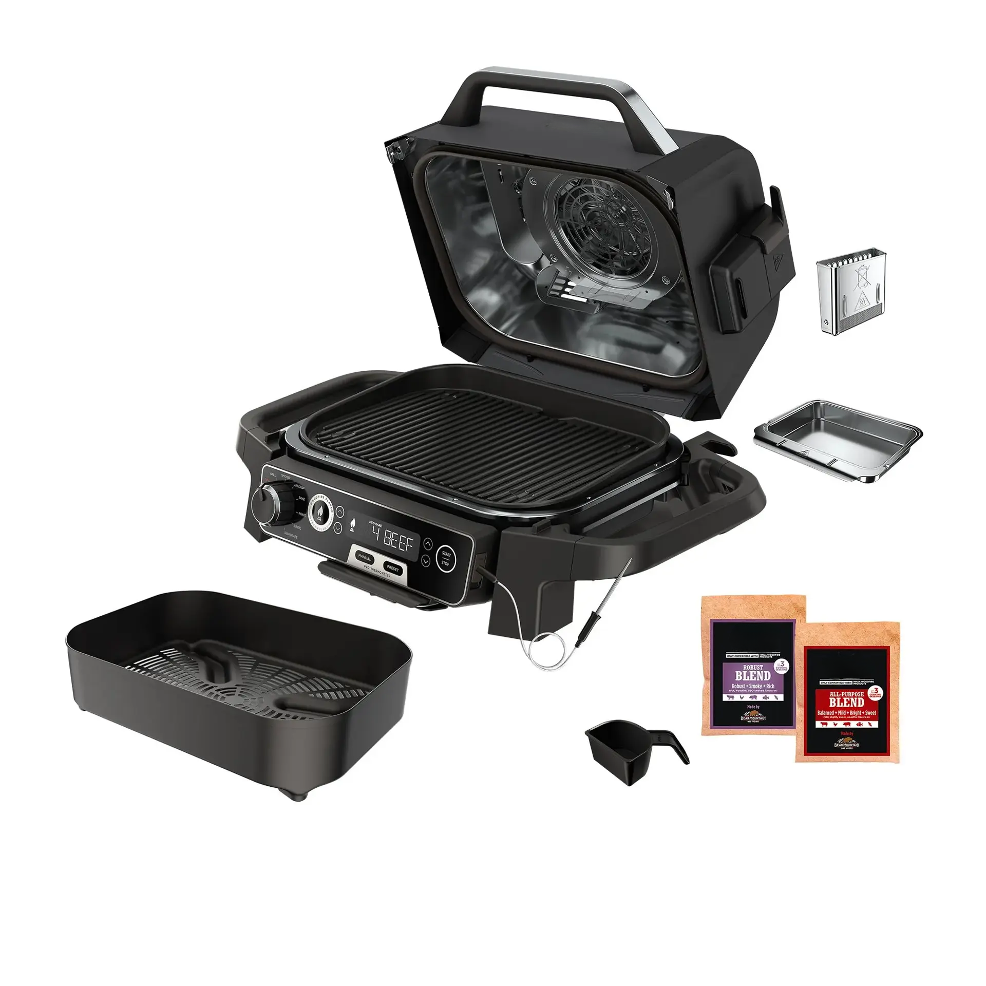 Portable 7-in-1 Outdoor Grill | Electric Smoker, Air Fryer & BBQ Combo, Weather-Resistant