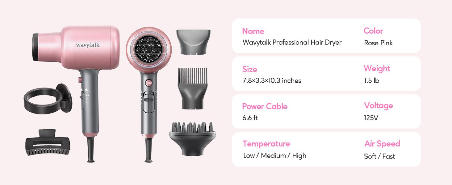 Wavytalk Sleek Sweep Ionic Hair Straightener Brush and Blown Away Ionic Hair Dryer with Diffuser Set