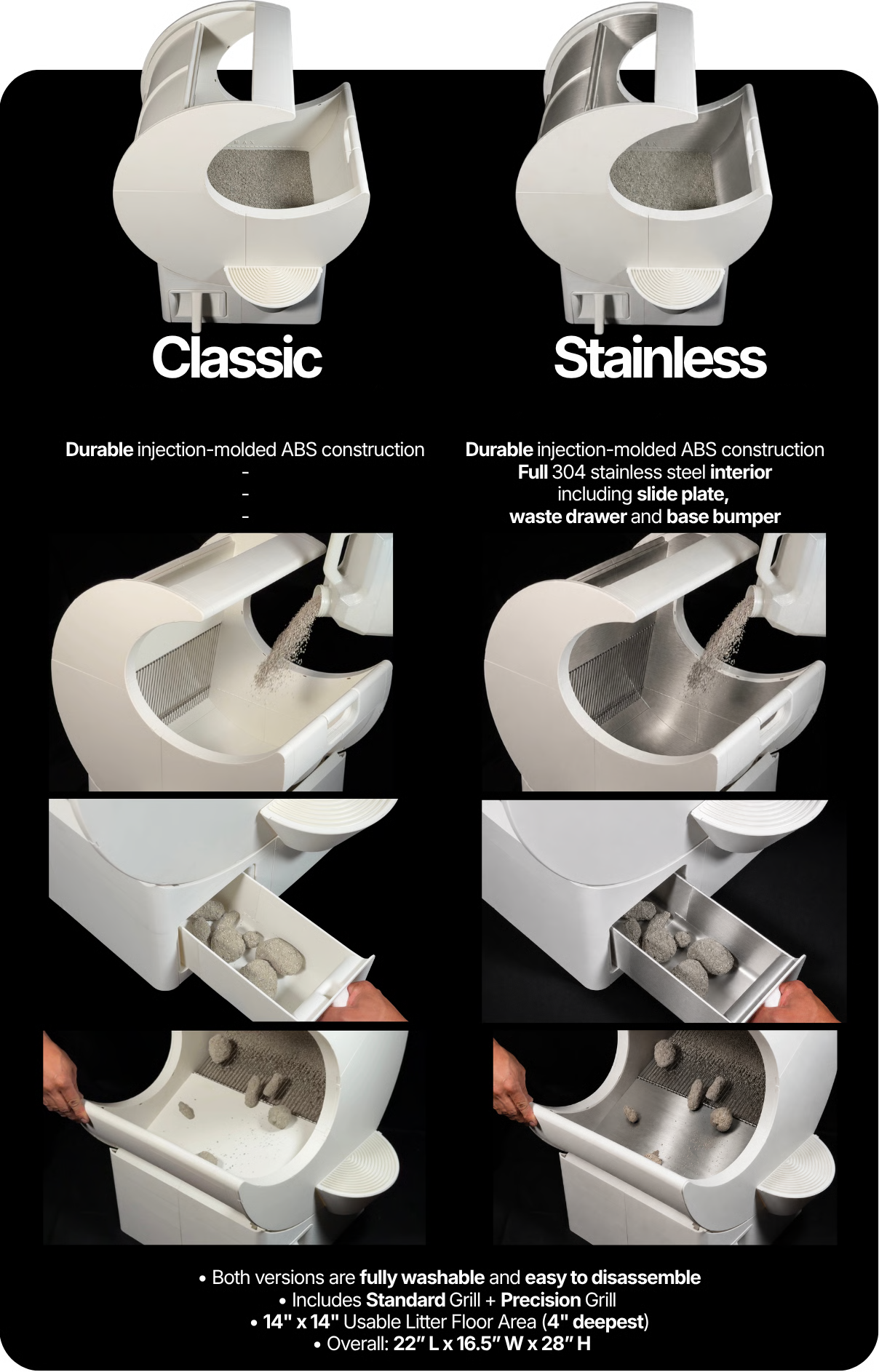Self-Cleaning Cat Litter Box | No Electricity Needed, Manual Sifting, Odor & Litter Scatter Control
