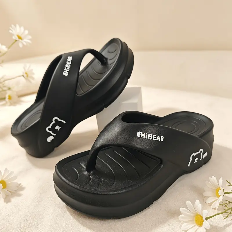 Cute Bear EVA Slides for Women | Soft Lightweight Flip Flops, Breathable Non-Slip Sandals for Summer
