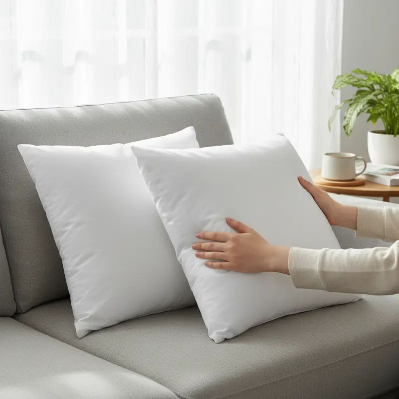 4 Pack Fluffy Pillow Inserts | Soft Decorative Cushion Fillers with High-Rebound Support for Sofa & Bed