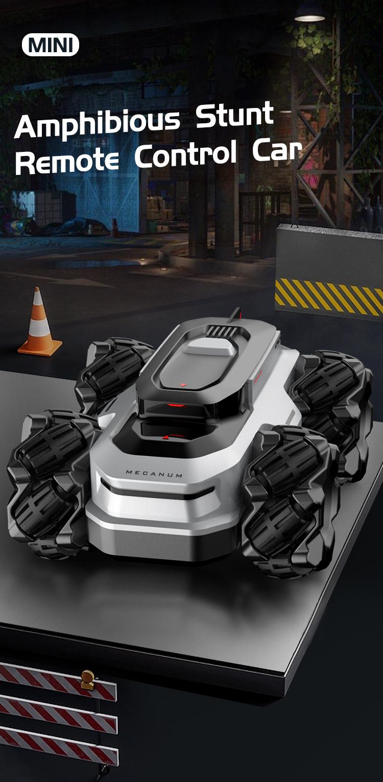 BRRRRT Amphibious Remote Control Car 4WD WaterproofRC Vehicle 360&deg;Rotation RC Truck Stunt Car 2.4 GHzRemote Control Boat for 5-12 Kids Girls Boys Gift AllTerrain Water Beach Pool Toy