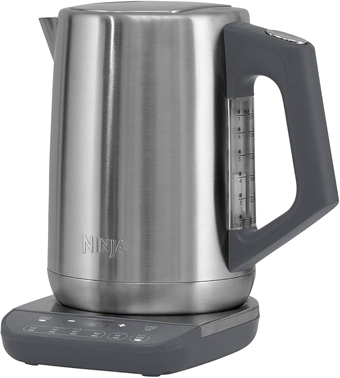 Ninja Precision Temperature Electric Kettle, 1500 watts, BPA Free, Stainless, 7-Cup Capacity, 1.7L, Hold Temp Setting - KT200