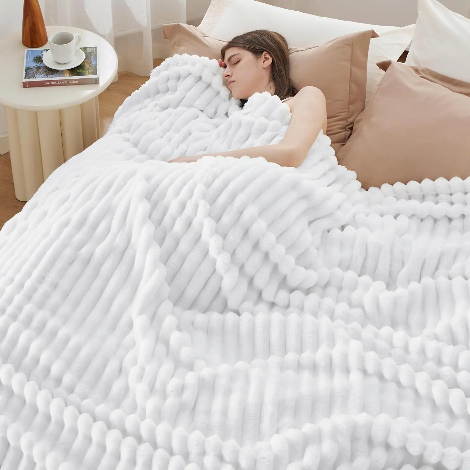 Bedsure GentleSoft Cozy Blanket – Ultra Soft Stripe Fleece Throw for Sofa, Bed & Everyday Comfort