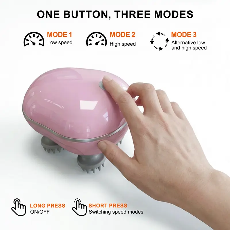 Geoorood Electric Pet Head Massager for Cats & Dogs | 3-Speed USB Rechargeable Silicone Massage Brush for Stress Relief & Grooming