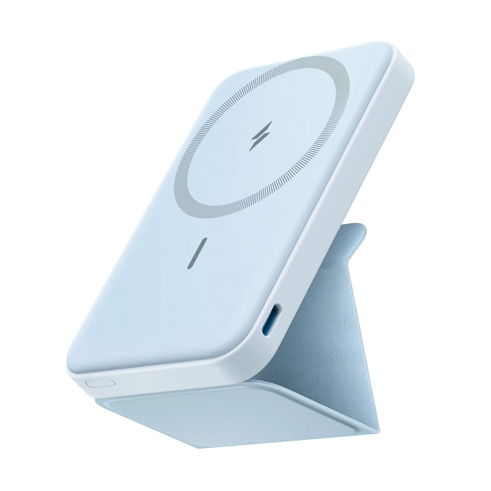 Anker 5,000mAh Magnetic Power Bank | MagSafe-Compatible Wireless Charger with Foldable Stand
