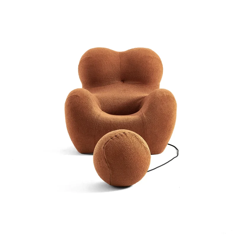 NLFZEK Accent Chair with Ottoman – Soft Lounge Chair & Footrest, Cozy Barrel Armchair for Living Room & Bedroom