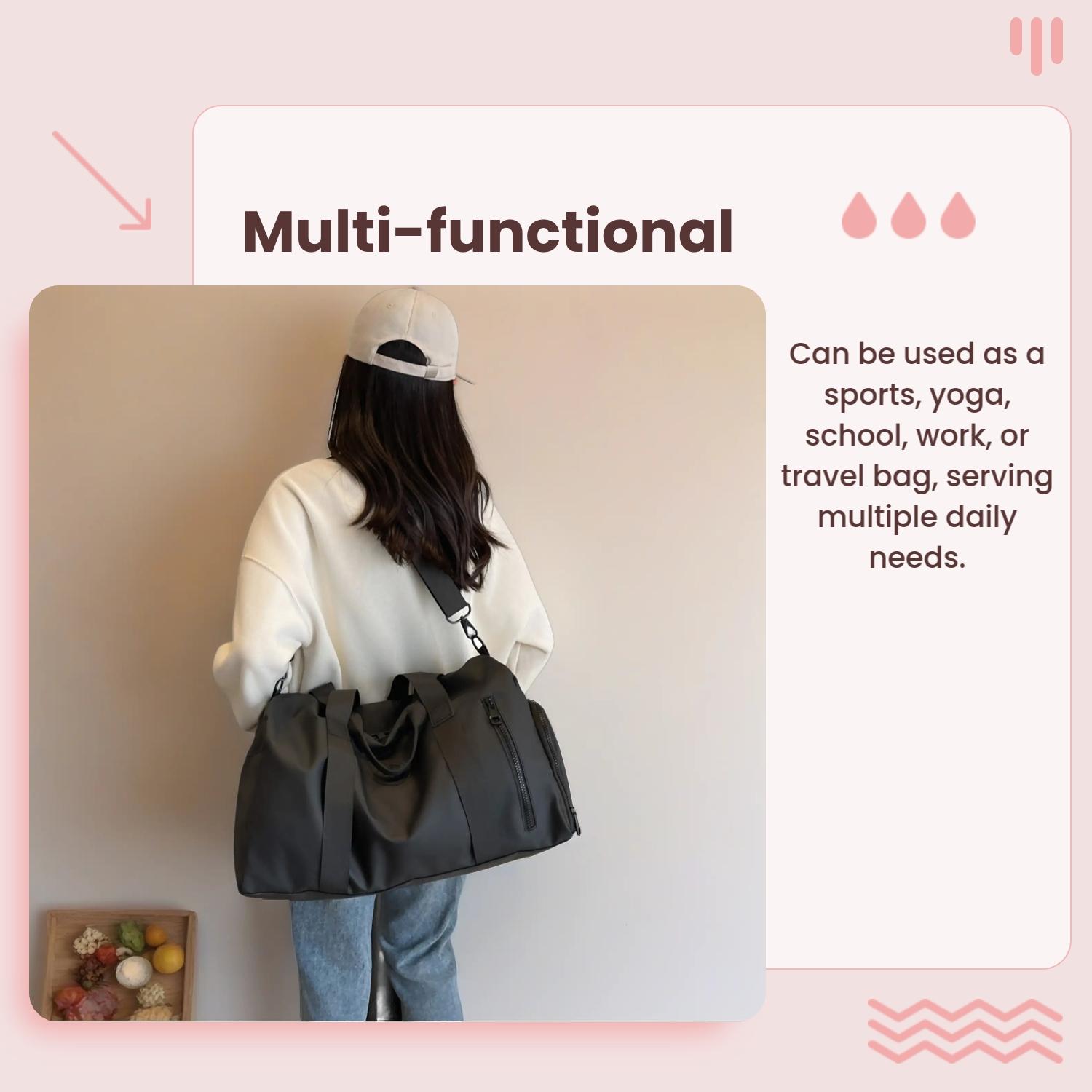 Back to School Unisex Travel Duffle Bag with Dry & Wet Separation, Independent Shoe Compartment,travel handbag，Lightweight Weekender Bag for Gym Vacation，Packing bag,cabin bag,weekender bag,travel duffle bags,wally bag travel,Travel bag pack，large travel