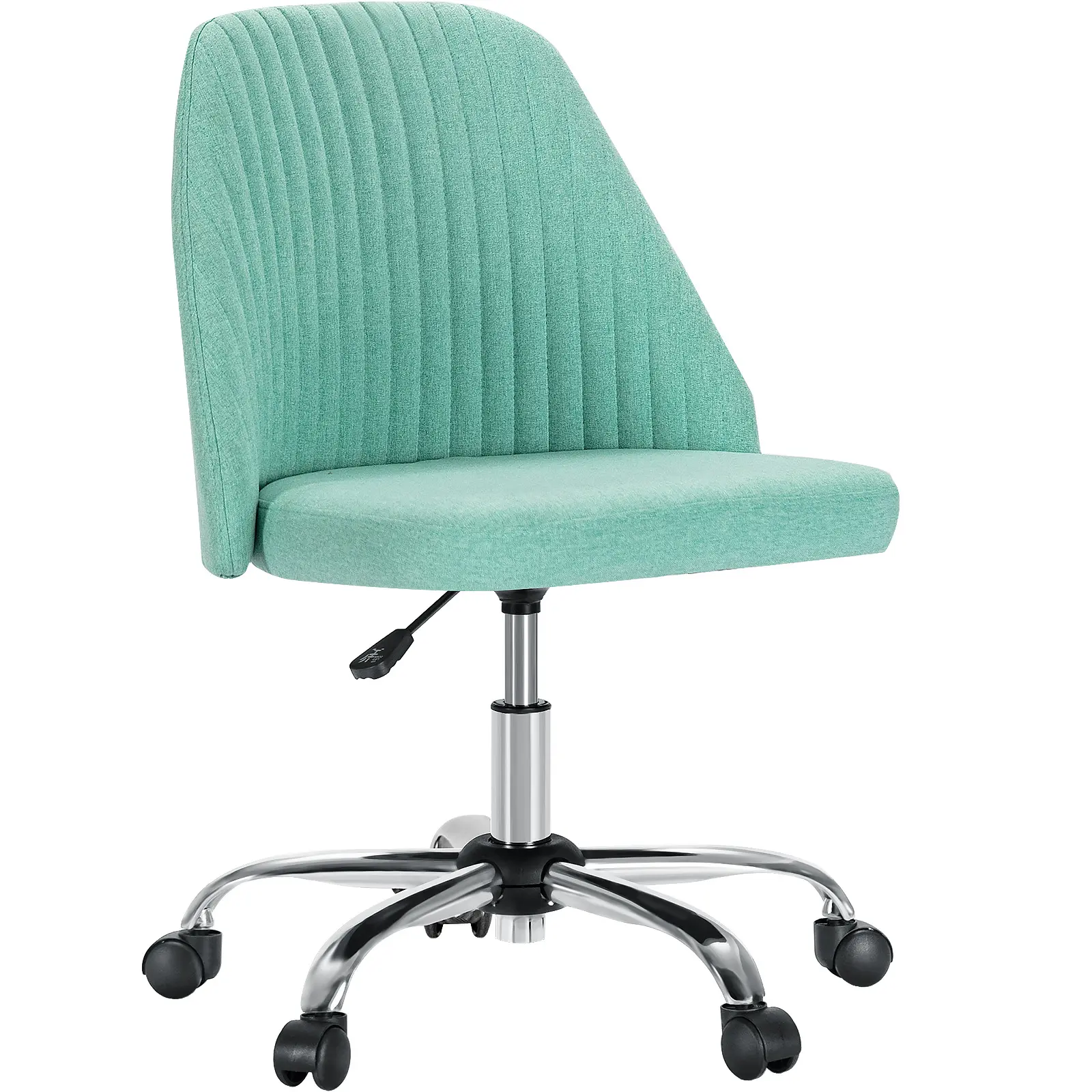 Modern Armless Office Chair | Adjustable Swivel Desk Chair with Wheels for Home Office & Vanity