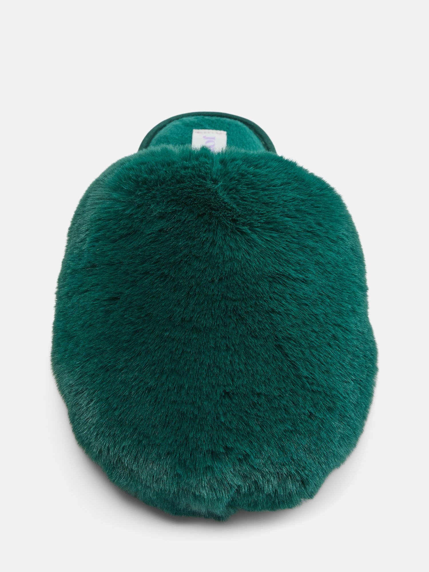 Joyspun Women’s Faux Fur Puff Scuff Slippers