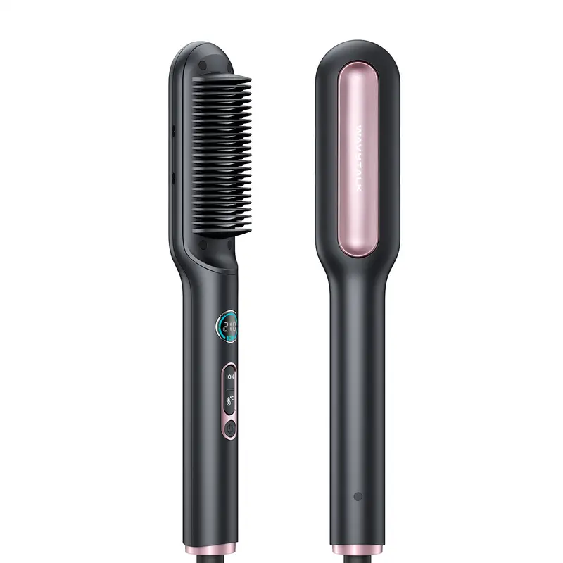 Wavytalk Sleek Sweep Ionic Hair Straightener Brush and Blown Away Ionic Hair Dryer with Diffuser Set