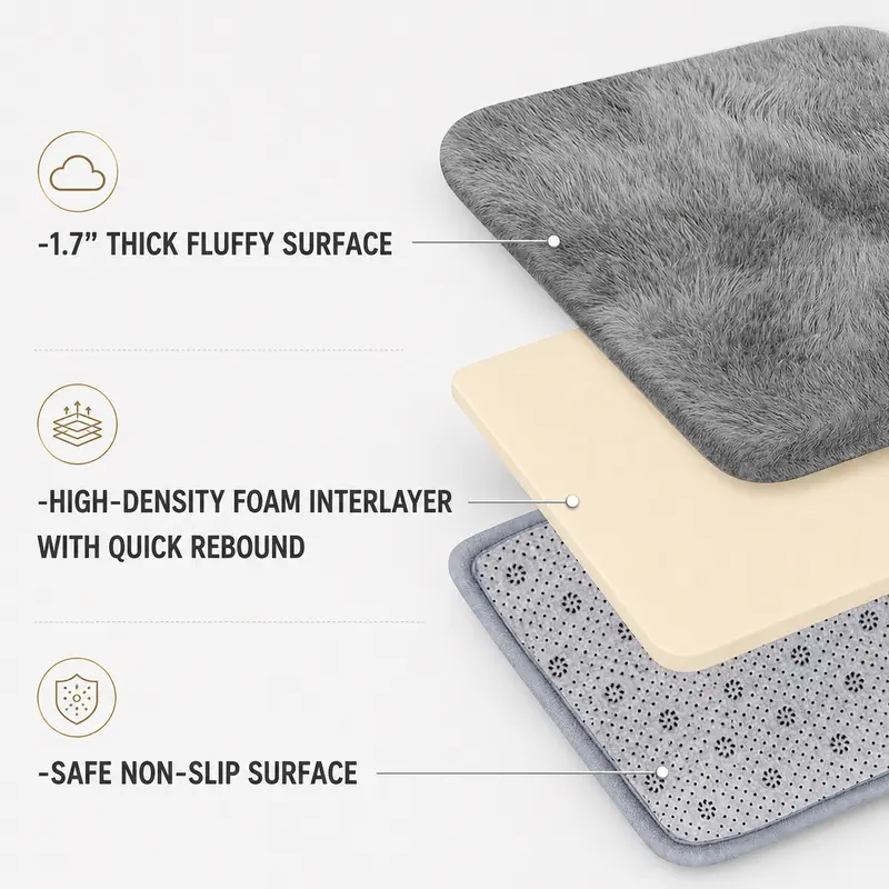 Fluffy Cloud Area Rug | Ultra Soft Shaggy Plush Carpet with Non-Slip Backing for Living Room Bedroom Decor