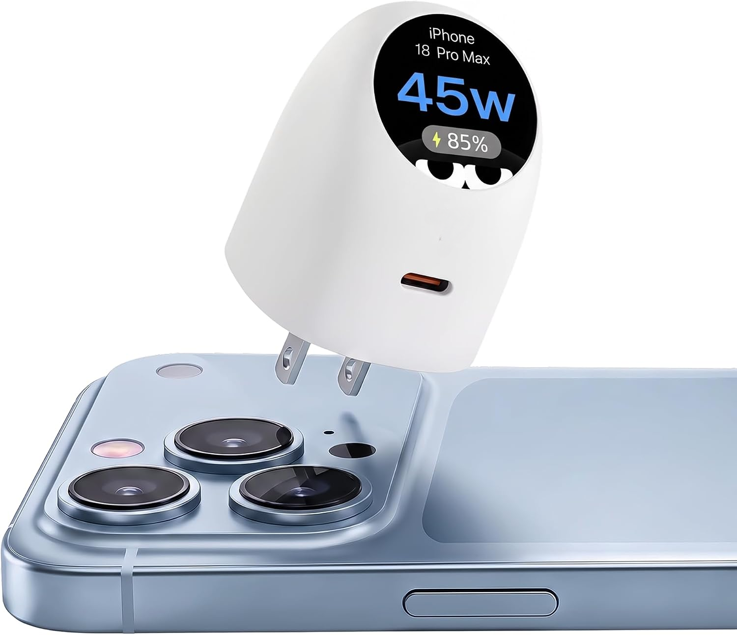 45W USB-C GaN Smart Display Charger – Adaptive Fast Charging for Phones, Tablets & Laptops