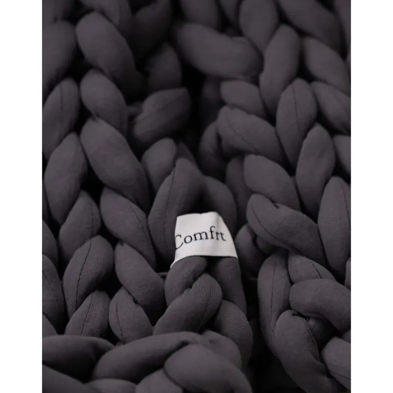 Comfrt CuddleCloud Weighted Blanket | 20lb Chunky Knit Cotton Blanket for Deep Comfort