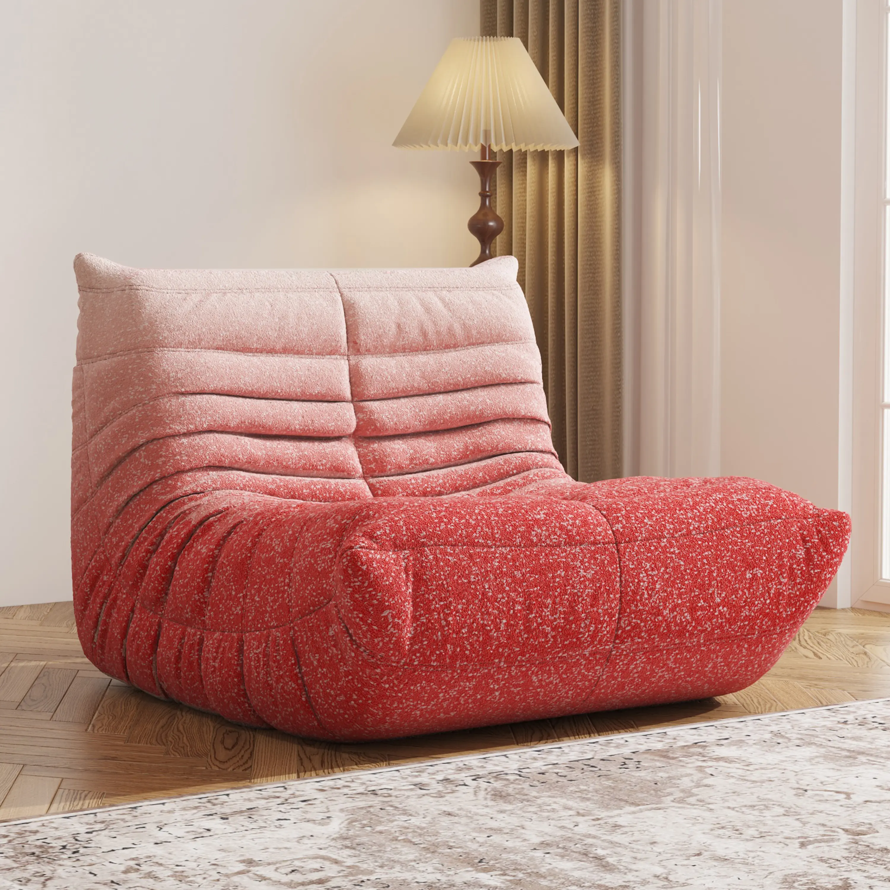 Bean Bag Chair with Memory Foam | Teddy Fleece Lounge Chair, No Assembly Required