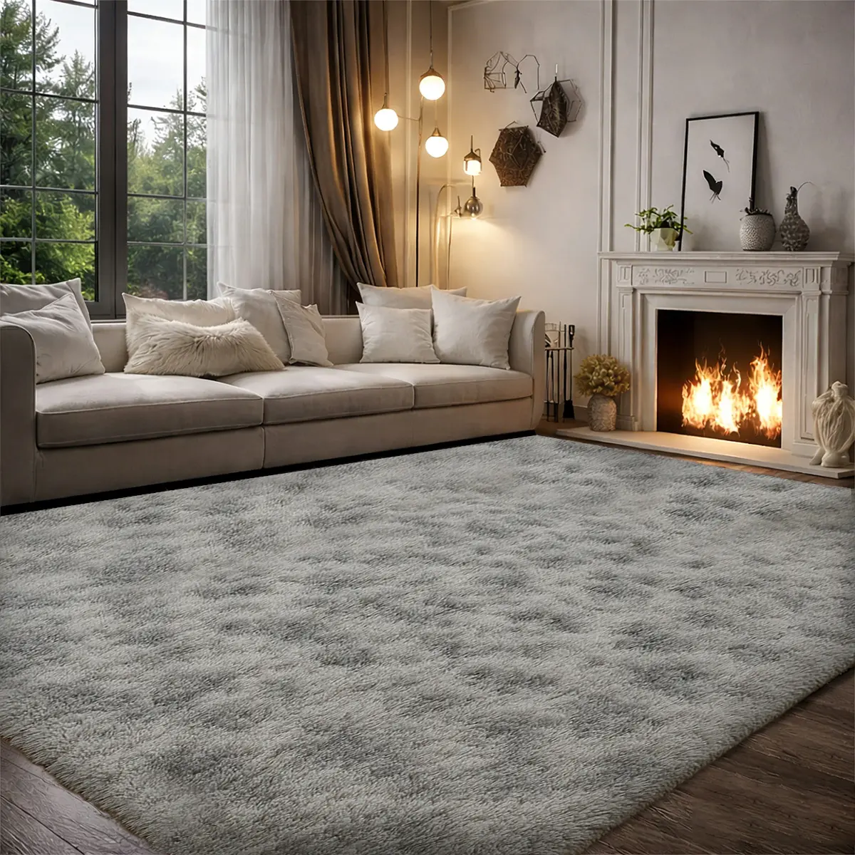 Fluffy Cloud Area Rug | Ultra Soft Shaggy Plush Carpet with Non-Slip Backing for Living Room Bedroom Decor