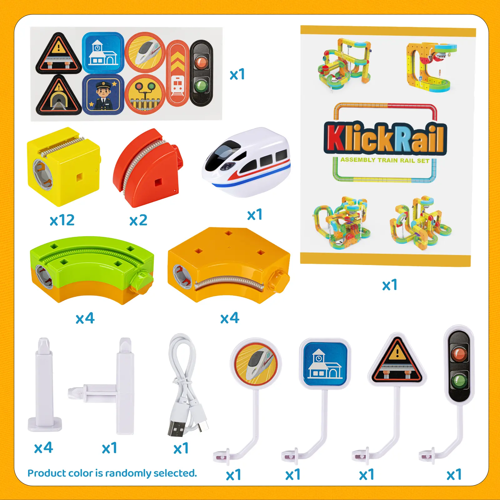Electric Train Set Flexible Race Track Rail Toys, Building Toy Train Track Gravity-Defying 3D Embedded Layouts & Motorized Car, STEM Learning Gift