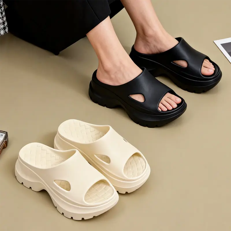 Women's Platform Slides | Breathable Hollow-Out EVA Sandals, Thick Non-Slip Sole for Summer