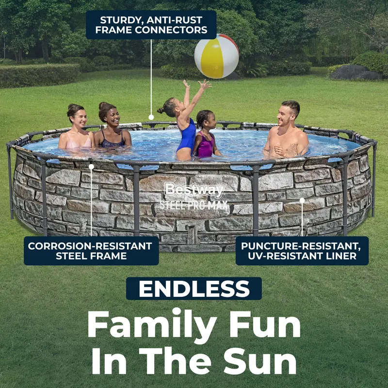 Bestway Steel Pro MAX Above Ground Pool Set | Fast Setup Family Pool with Filter Pump