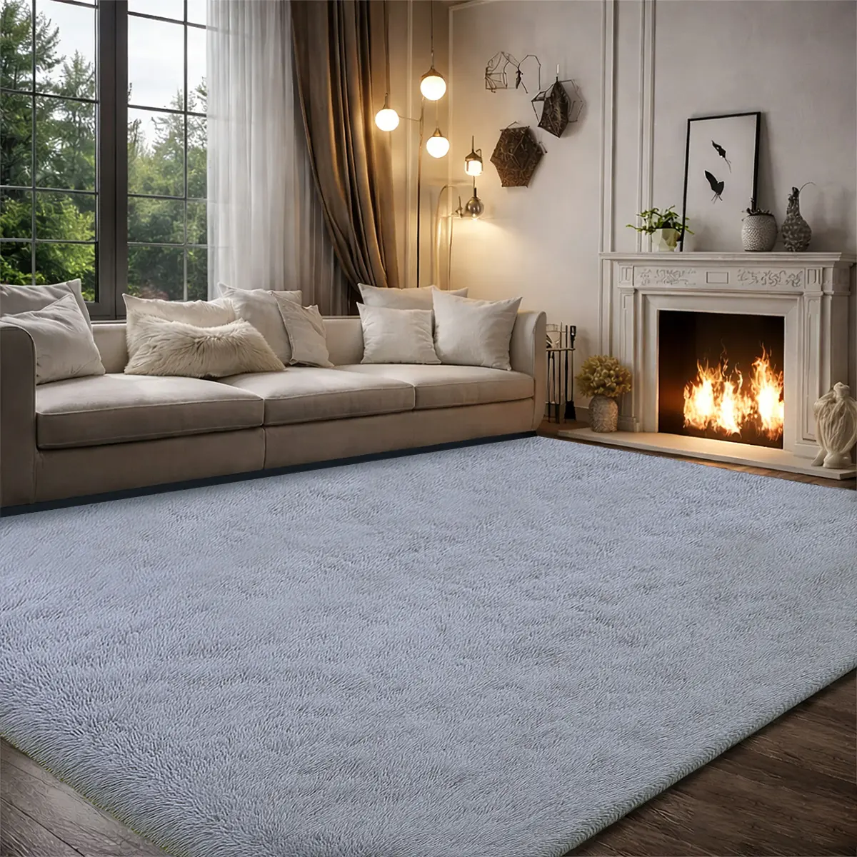 Fluffy Cloud Area Rug | Ultra Soft Shaggy Plush Carpet with Non-Slip Backing for Living Room Bedroom Decor