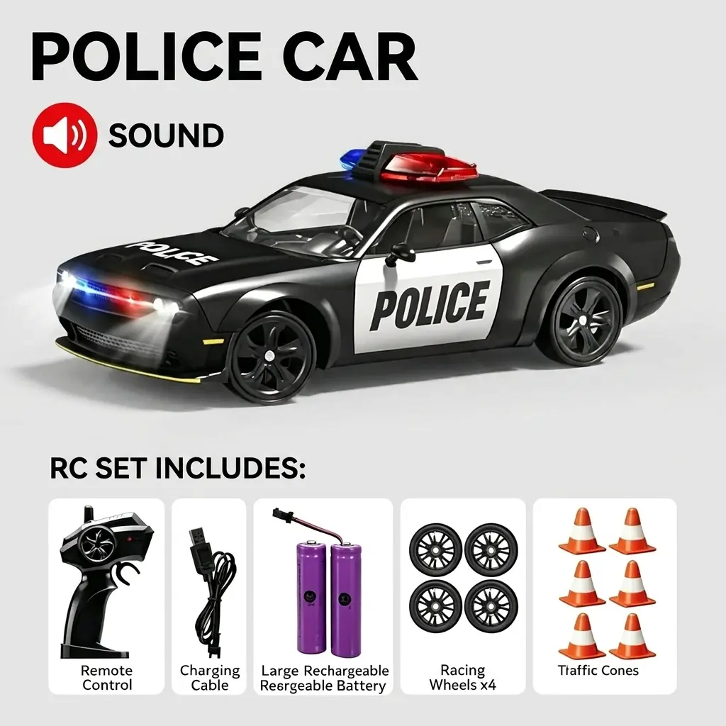 RC Drift Car ABS Material 2.4GHz Anti-Interference Charging Home Playtime Long Battery Life Thrills For Kids Teens RC Lovers Gifts