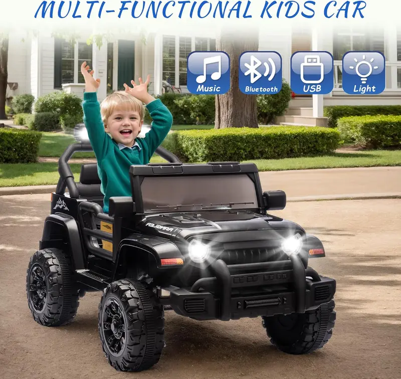 12V Kids Electric Car with Parent Remote, Bluetooth Music & 4-Wheel Suspension