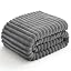 NLFZEK Ribbed Plush Blanket Queen Size – Ultra Soft Fleece Bed Throw, Cream