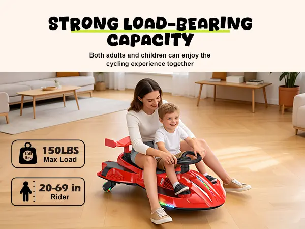 Akeleo 12V 2-in-1 Electric Wiggle Car for Kids | 360° Drift Ride-On with Pedals, LED Flashing Wheels, Bluetooth Music & Mist Spray, Ages 3+