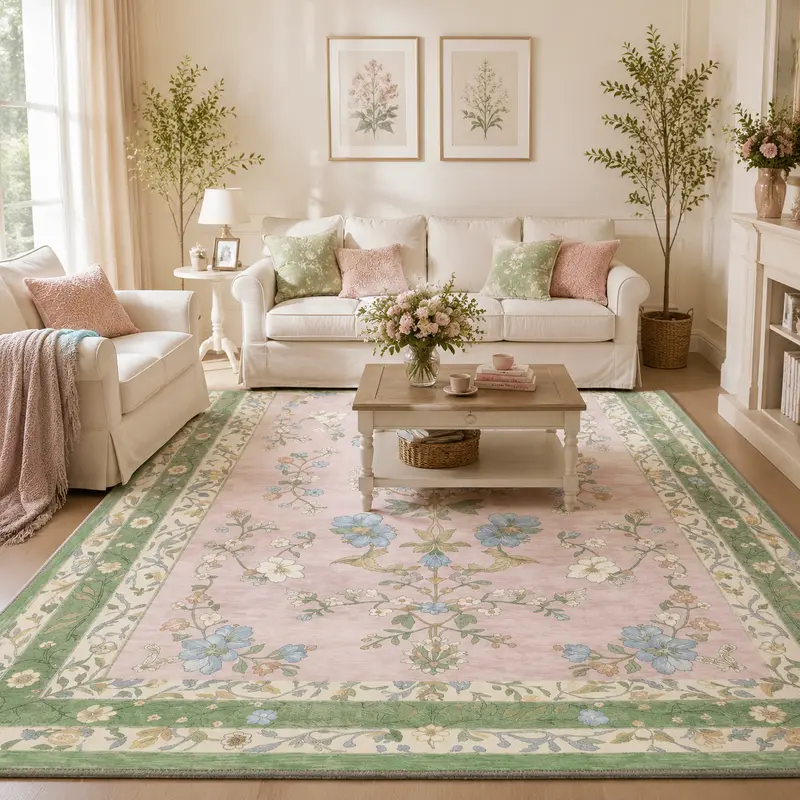 GENIMO Non Slip Area Rug for Living Room, Bedroom, Kitchen - Lightweight Mat, Machine Washable Low Pile Rugs,home decor,home essentials