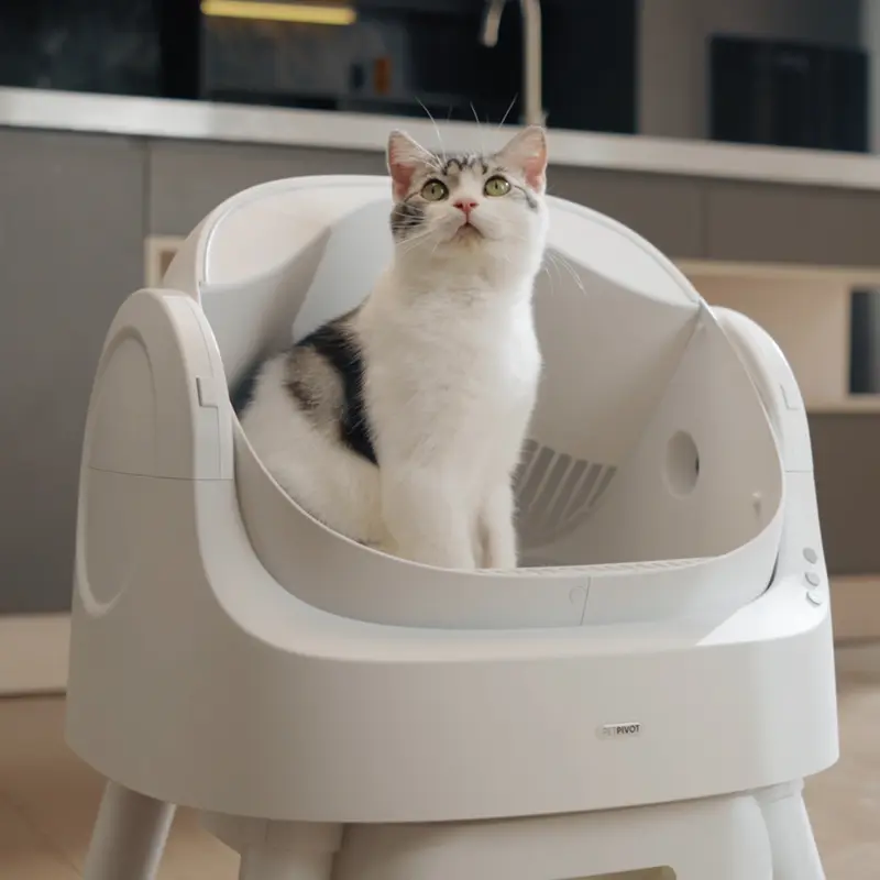 PetPivot AutoScooper 11 – Self-Cleaning Cat Litter Box with Open-Top Design & Smart Safety