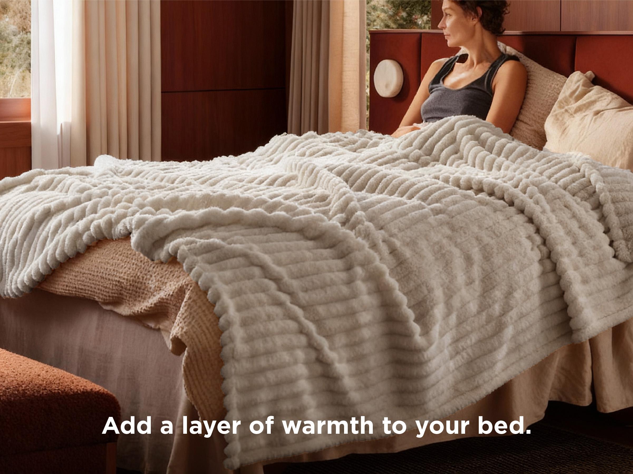 【Summer Sale Deals】Bedsure GentleSoft Cozy Blanket-Patio Furniture Decor,Classic Stripe Pattern, Ideal for Bed,Couch, Travel,Camping, All Seasons,Home Bedroom Decor