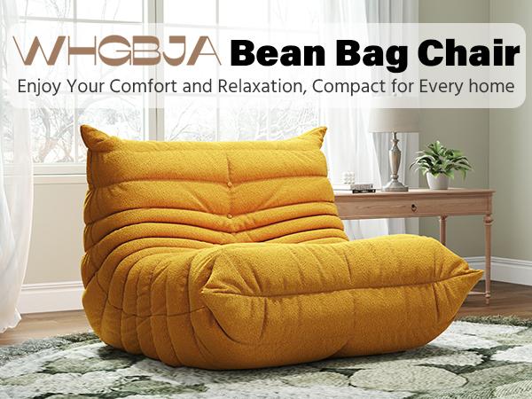 Bean Bag Chair, Single-Seater Lazy Sofa with Teddy Fleece, Memory Foam Ergonomic Lounger, No Assembly, Comfy Floor Sofa for Gaming Room, Living Room, Bedroom & Office, Great Mother&rsquo;s Day Gift