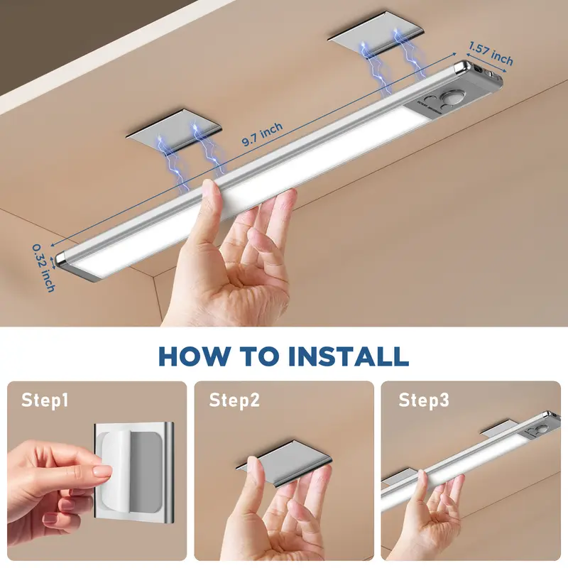 SHINE PAL Motion Sensor Under Cabinet Light | USB-C Rechargeable Magnetic LED Light