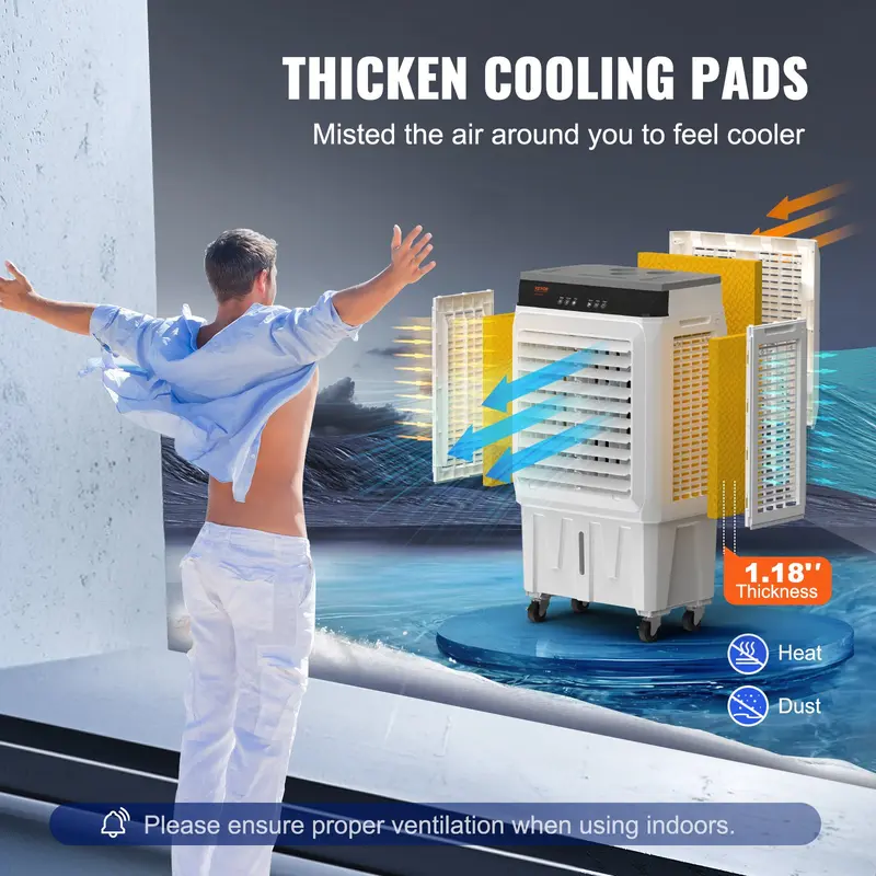 Beat the Heat with VEVOR 2100 CFM Evaporative Air Cooler | Powerful, Portable & Energy Efficient