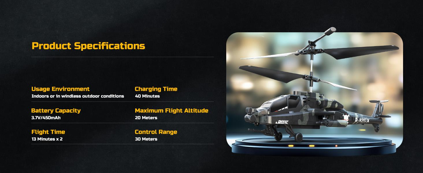 DEERC Remote Controlled Helicopters for Beginners, 2.4GHz RC Aircraft with LED Lights, Altitude Hold, Emergency Stop, 26 Mins Flight Time, 2 Separately Packed Batteries, Durable Design, Toys for Boys Junior Toys DEERC Remote Controlled Helicopters for Beginners, 2.4GHz RC Aircraft with LED Lights, Altitude Hold, Emergency Stop, 26 Mins Flight Time, 2 Separately Packed Batteries, Durable Design, Toys for Boys Junior Toys