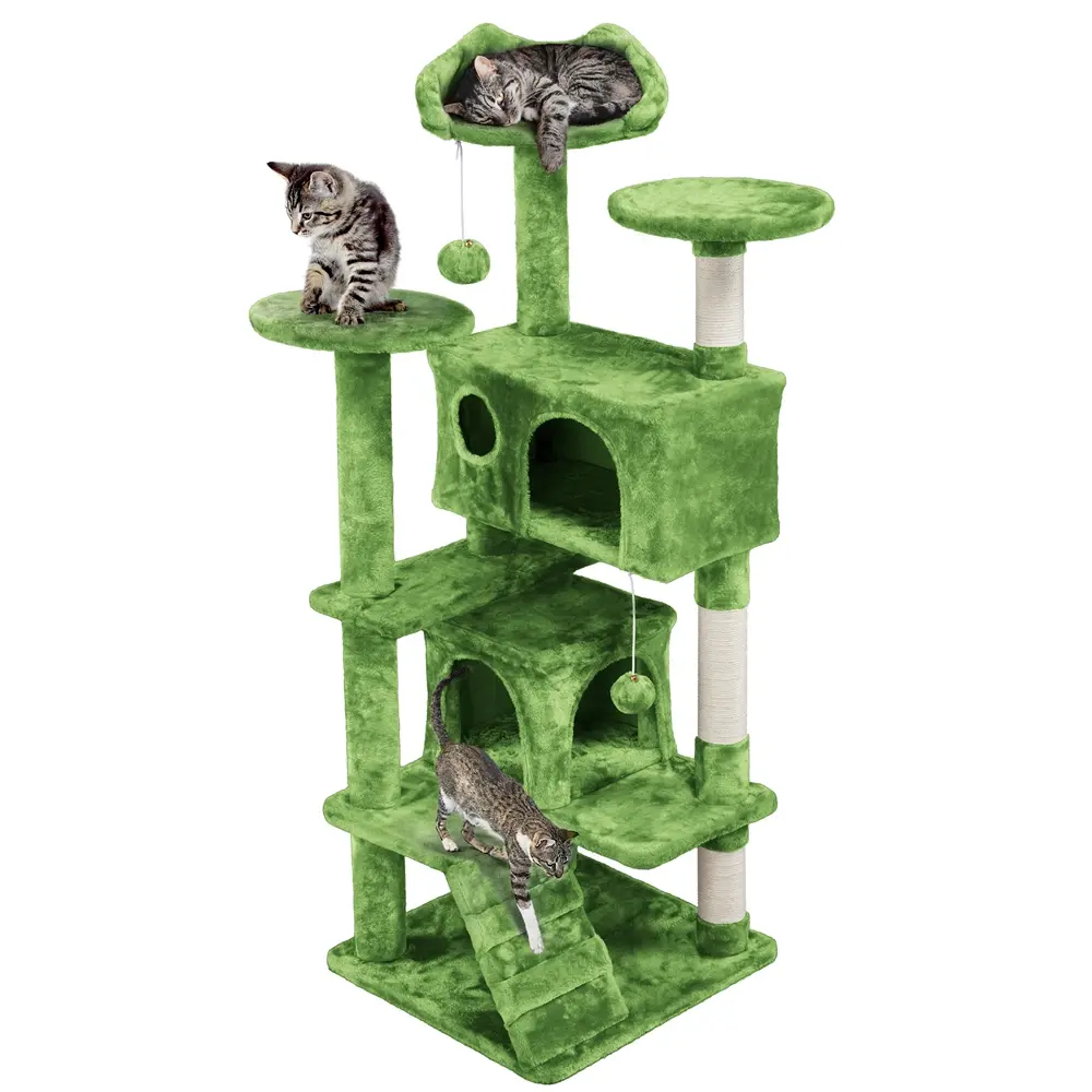 Yaheetech Multi-Level Cat Tree Tower | Sisal Scratching Posts & Cozy Condos (54–61")