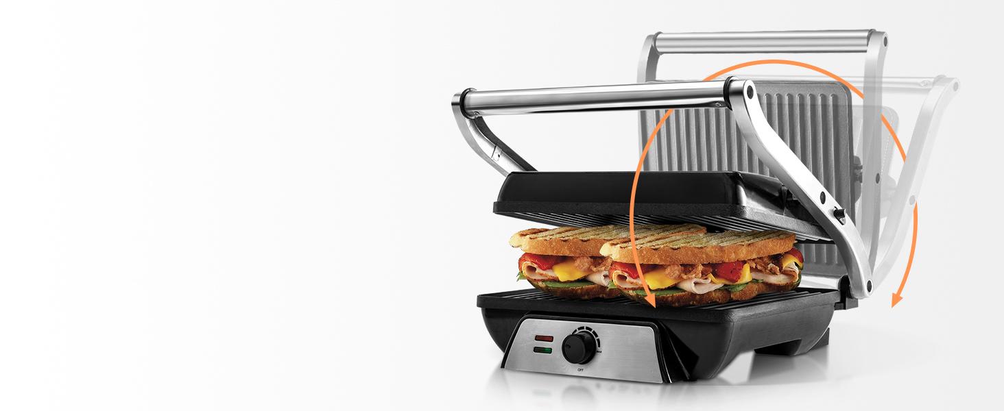SUSTEAS Sandwich Maker Multi-Function Electric Indoor Grill, Non-Stick Panini Maker with Grease Tray Nonstick Griddle Toastie Machine Toastiemachine Kitchen Appliances Multifunction summerwins