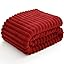 NLFZEK Ribbed Plush Blanket Queen Size – Ultra Soft Fleece Bed Throw, Cream