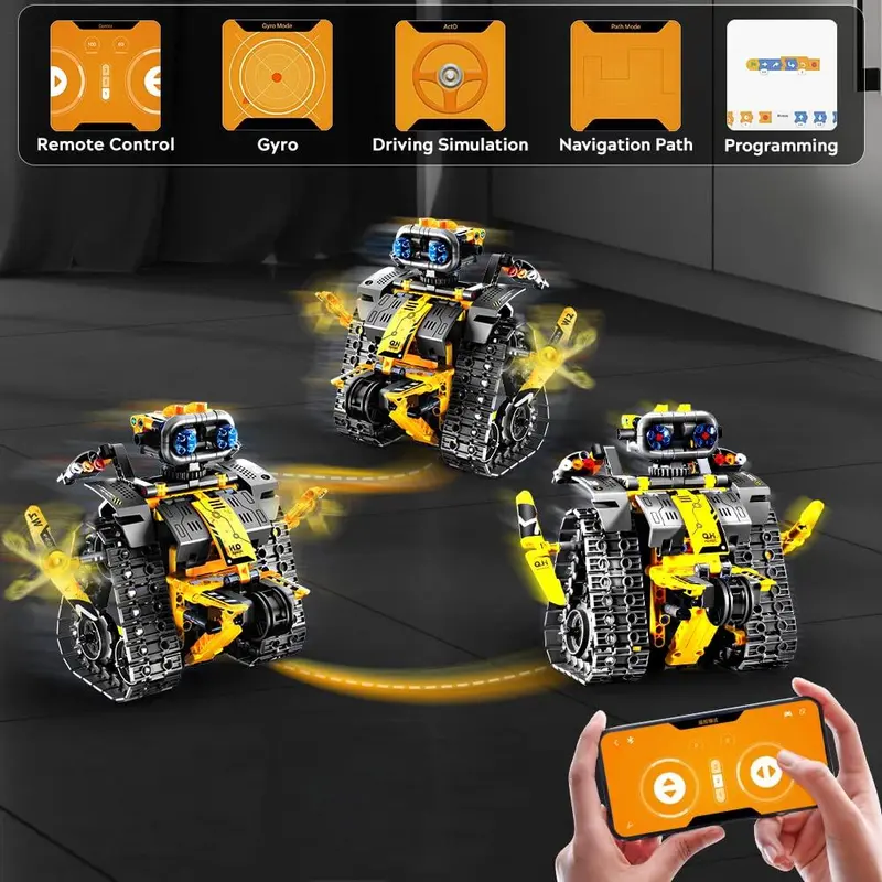 INSOON 5-in-1 RC Robot Building Set | APP & Remote Control STEM Construction Toy, 520PCS for Kids Ages 6-12