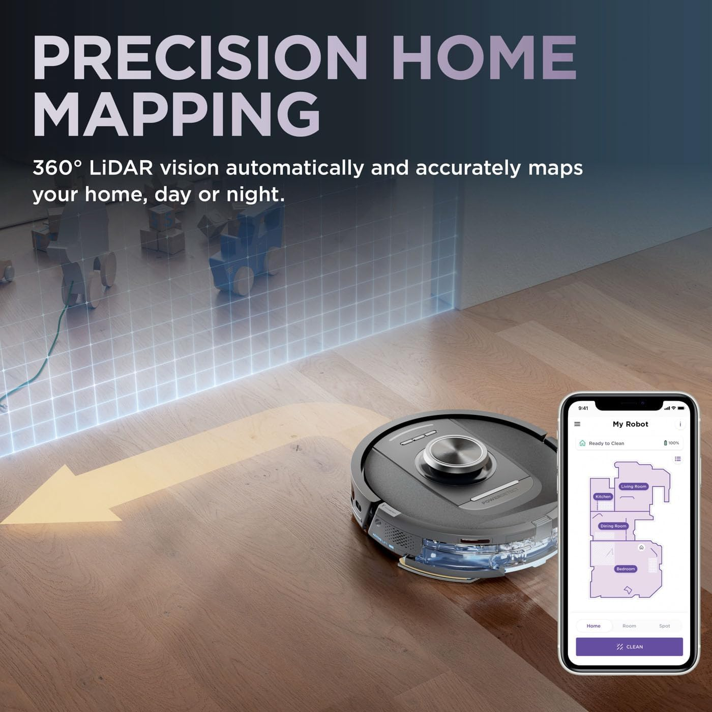 2-in-1 Robot Vacuum and Mop with NeverTouch Base - RV2820YE