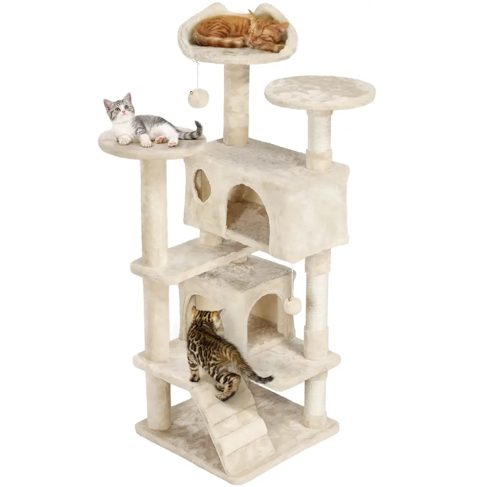 Yaheetech Multi-Level Cat Tree Tower | Sisal Scratching Posts & Cozy Condos (54–61")
