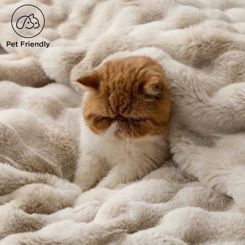 Bedsure Weighted Faux Rabbit Fur Blanket | Ultra-Soft Sherpa Throw for Cozy Comfort
