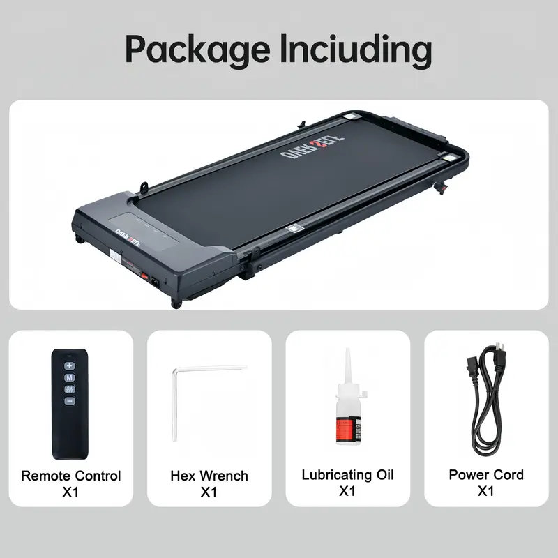 OVERSELF Foldable Walking Pad Treadmill with Handlebar, Adjustable Incline, 2.5HP Silent Motor, Remote Control, Carpet-Friendly Compact Home Running Machine