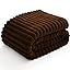 NLFZEK Ribbed Plush Blanket Queen Size – Ultra Soft Fleece Bed Throw, Cream