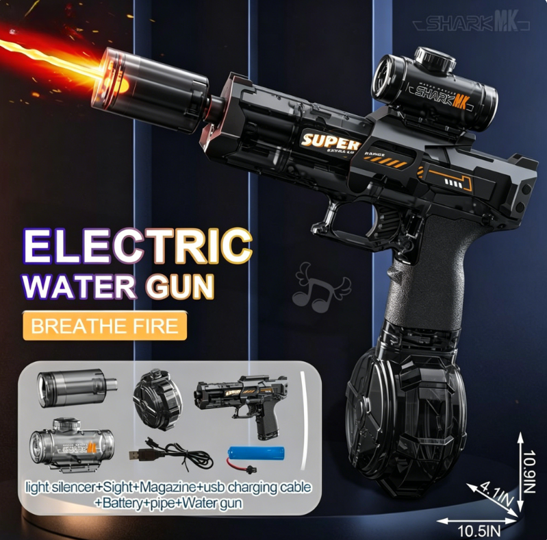 Ultimate Automatic Electric Water Blaster with Glowing Muzzle & Drum Magazine