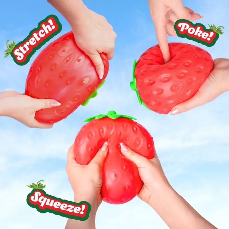 Extra Large 5" Squishy Stress Ball for Adults & Kids 3+ - Fruity Fidget Toy for Stress Relief & Sensory Play - Safe & Durable Non-Toxic Material