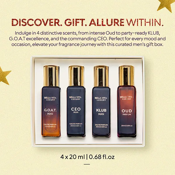 BellaVita Luxury HIM N' MORE Gift Set | 8 Long-Lasting Eau de Parfum for Men (8 × 20ml)